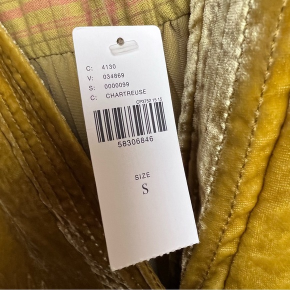NWT Anthropologie Melody Velvet Tunic Dress Chartreuse Size S - Picture 13 of 16